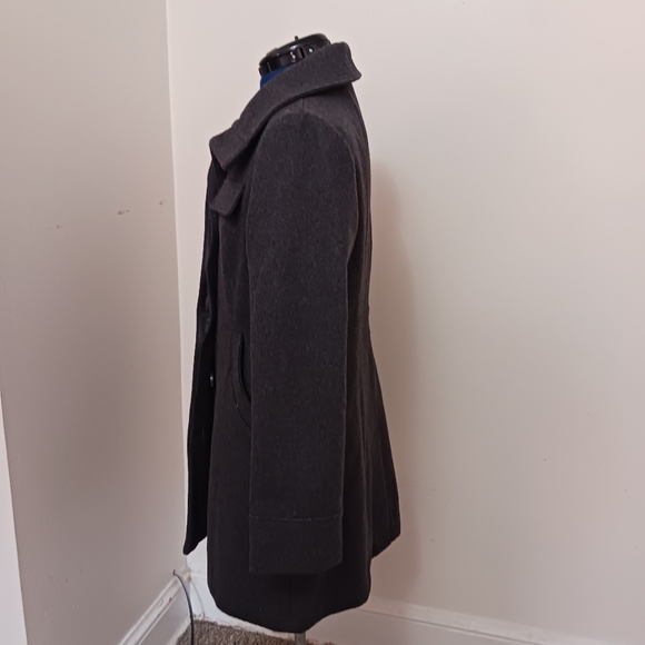 Green With Envy Womans Wool Blend Peacot Gray Sz Large Pockets Buttons - Picture 5 of 15